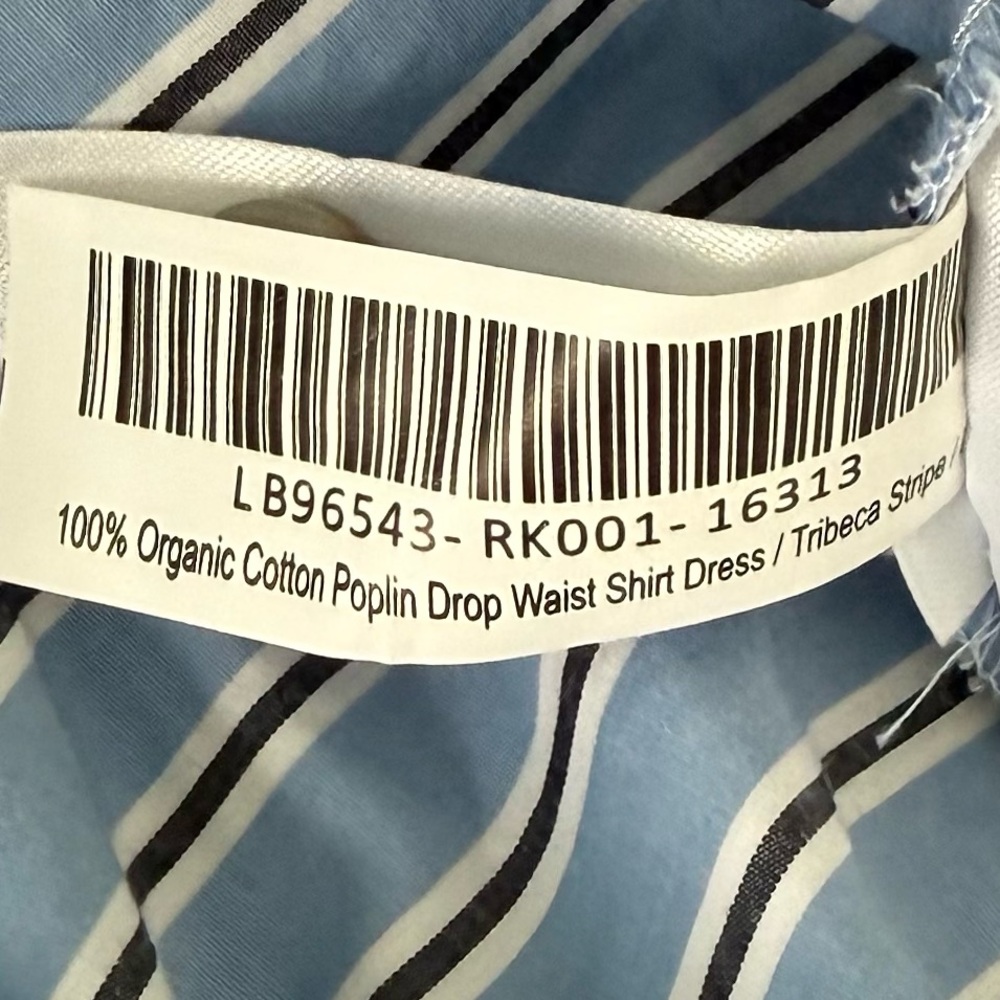 NWT Quince 100% Organic Cotton Drop Waist Shirt Dress in Tribeca Stripe - Picture 11 of 12